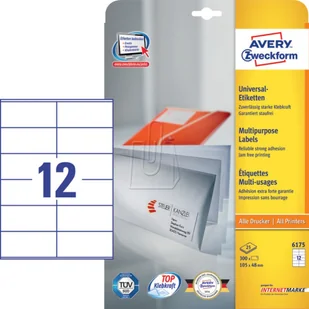 Avery Zweckform Etykiety Zweckform 105x48 Trwałe 30ARK 360 Etykiet Białe 25 Arkuszy + 5 Arkuszy EXTRA ZW524 - Etykiety do drukarek - miniaturka - grafika 2