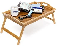 Tace i patery - Relaxdays składana tacka bambusowa z uchwytami, przybliżone wymiary: 25 x 52 x 33 cm 10018881 - miniaturka - grafika 1