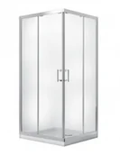 Kabiny prysznicowe - PMD Piramida Besco Modern 185 80x80 kwadratowa profil chrom błyszczący szkło mrożone KKM185M80 - miniaturka - grafika 1