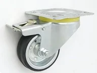 Kółka i bloczki - Zabi Koło metalowo-gumowe w obudowie skrętnej z hamulcem fi 80 - miniaturka - grafika 1