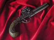 Repliki - broń - Hiszpania ANGIELSKI DWULUFOWY PISTOLET SKAŁKOWY Z XVIII w - miniaturka - grafika 1