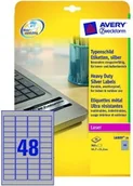 Pozostałe akcesoria dla plastyków - Avery Zweckform Etykiety Heavy Duty srebrne 45,7 x 21,2 mm, 48 etykiet/A4 ZW264 - miniaturka - grafika 1