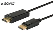 Kable - SAVIO KABEL1.5 m DISPLAYPORT MĘSKIE - HDMI A MĘSKIE CL-56 - miniaturka - grafika 1