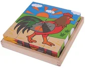 Układanki dla dzieci - Bigjigs Toys Klocki obrazkowe Farma - miniaturka - grafika 1