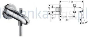 Hansgrohe Wylewka wannowa 152 mm z przełącznikiem DN15 13423000 - Wylewki do baterii Hansgrohe Wylewka wannowa 152 mm z przełącznikiem DN15 13423000 - Wylewki do baterii - miniaturka - grafika 1