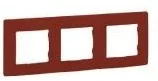 Klawisze i ramki - Legrand Niloe Ramka Potrójna czerwona 665023 - miniaturka - grafika 1