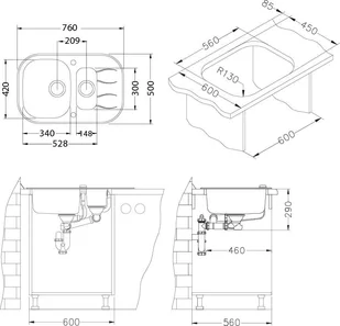 Alveus WAVE 30 BIAŁY 1102741 - Zlewozmywaki - miniaturka - grafika 2
