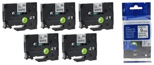 Brother Aimotech Taśma 5-pak zamiennik do 9mm/8m biała czarny nadruk 5xTZE221 5xAZE221 - Taśmy do drukarek barwiące Brother Aimotech Taśma 5-pak zamiennik do 9mm/8m biała czarny nadruk 5xTZE221 5xAZE221 - Taśmy do drukarek barwiące - miniaturka - grafika 1