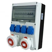 Rozdzielnie elektryczne - Doktorvolt Rozdzielnica IP54 TD-S/FI 1x32A 1x16A 4x230V gniazda Schuko system niemiecki Typ F rozdzielnia budowlana erbetka 6626 - miniaturka - grafika 1