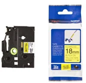 Taśmy do drukarek barwiące - Brother Oryginał Taśma laminowana Flexi ID 18mm x 8m czarny nadruk żółte tło TZEFX641 - miniaturka - grafika 1