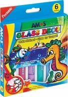 Przybory szkolne - Amos Farby witrażowe 10,5 ml X 6 kolorów - KWTR203 NB-6776 - miniaturka - grafika 1