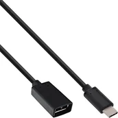 Kable USB - InLine 35800 USB 3.1 adapter sieciowy, typ C wtyczka do gniazda A 0,15 m Czarny - miniaturka - grafika 1