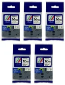 Taśmy do drukarek barwiące - Brother Aimotech Taśma 5-pak zamiennik do 12mm/8m plombowa biała czarny nadruk 5xTZESE3 5xAZESE3 - miniaturka - grafika 1