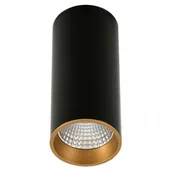 Lampy sufitowe - Italux Spot LAMPA sufitowa MOLDES SLC7392/12W 4000K BL+GO spot OPRAWA LED 12W metalowa TUBA plafon czarny złoty - miniaturka - grafika 1