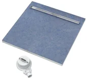 Brodziki prysznicowe - Schedpol posadzkowy z odpływem slim lux steel 80x80 10.101/OLSL - miniaturka - grafika 1