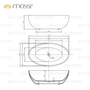 Massi Wide 175x100 biała MSWA-6834 - Wanny - miniaturka - grafika 2