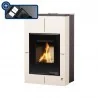 Kominki wolnostojące - HS Flamingo Aquaflamm Vario z wymiennikiem wodnym SAPORO 11/7 kW kremowy - miniaturka - grafika 1