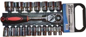 Zestawy narzędziowe - Geko ZESTAW KLUCZY NASADEK 8-32 MM+GRZECHOTKA 1/2"""""""" G10103 - miniaturka - grafika 1