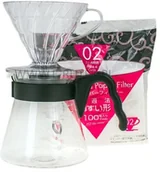 Pozostałe akcesoria kuchenne - Hario zestaw V60 Pour Over Kit - drip + serwer + filtry VCSD-02B-EX - miniaturka - grafika 1