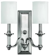 Lampy ścienne - Elstead Lighting Kinkiet LAMPA ścienna HK/SUSSEX2 HINKLEY metalowa OPRAWA abażurowa nikie - miniaturka - grafika 1