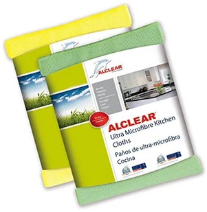 ALCLEAR CrystalClear 8215810yg ręczniki chusteczki do czyszczenia specjalnego kuchennych, 32 x 36 cm, zielony/żółty, 2 sztuki - Ręczniki papierowe - miniaturka - grafika 2