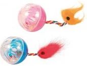 Zabawki dla kotów - Trixie Piłka grzechoczące z piórkiem 2 sztuki TX-4165 - miniaturka - grafika 1