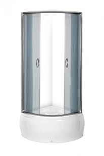 Novoterm Kerra Sofia G90D 90x90 profil chrom szkło grafitowe + brodzik - Kabiny prysznicowe - miniaturka - grafika 2