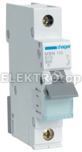 Hager Wyłącznik nadprądowy 1P B 10A MBN 110E - Wyłączniki światła i elektryczne - miniaturka - grafika 2