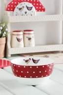 Miski i półmiski - Gift collection Miska / Salaterka ceramiczna KURKA ZOŚKA KOKOSZKA BIAŁE GROSZKI (02023) - miniaturka - grafika 1