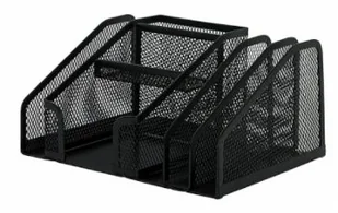 Q-CONNECT Przybornik na biurko, Office Set, metalowy, 2 komory, czarny KF16573 - Przyborniki na biurko - miniaturka - grafika 2