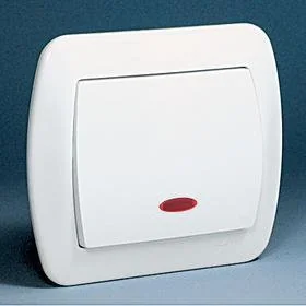 Kontakt Simon - Akord - Łącznik Pojedynczy z ramką podświetlany biały AW1L/11 - Wyłączniki światła i elektryczne - miniaturka - grafika 2