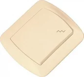 Wyłączniki światła i elektryczne - Kontakt Simon - Akord - Łącznik schodowy z ramką beż AW6/12 - miniaturka - grafika 1