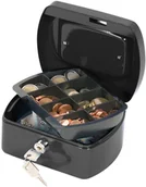 Sejfy i kasy pancerne - Q-CONNECT Kasetka na pieniądze , mała, 155x75x120mm, czarna KF02601 - miniaturka - grafika 1