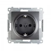 Gniazdka elektryczne - Kontakt Simon Simon 54 Gniazdo pojedyncze SCHUKO z/u 16A IP20 z przesłoną torów antracyt DGSz1CZ.01/48 WMDW-0311Sx-048 0001-00000-51176 [4351705] - miniaturka - grafika 1