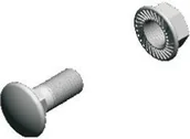 Śruby i nakrętki - Baks SGK M 6c12 Śruba z łbem grzybkowym + Nakrętka kołnierzowa ząbkowana (komple - miniaturka - grafika 1