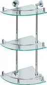 Półki łazienkowe - Bemeta Półka szklana narożna potrójna 25x67x25cm OMEGA E 104202152 - miniaturka - grafika 1