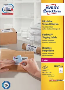 Avery Zweckform Etykiety wysyłkowe Zweckform 99,1 x 67,7mm 250 ark./op. L7165-250 - Etykiety samoprzylepne i bloki etykiet - miniaturka - grafika 3