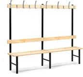 Meble do szkół i przedszkoli - AJ Wieszak z ławką sosnową o długości 2000mm 23601 - miniaturka - grafika 1