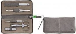 Zwilling J.A.Henckel zestaw do manicure Twinox Taupe Szara Skóra 5 elementów - Akcesoria do paznokci - miniaturka - grafika 2