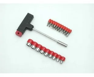 VOREL Wkrętak z uchwytem typu T z wymiennymi grotami i nasadkami 21 części 65100 - Śrubokręty - miniaturka - grafika 2