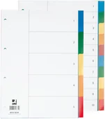 Przekładki do segregatorów - Q-CONNECT Przekładka , PP, A4, 230x297mm, 10+1 kart, mix kolorów KF01836 - miniaturka - grafika 1