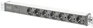 Listwy zasilające - DIGITUS Professional DIGITUS listwa zasilająca, 48,3 cm (19 cali), z siedmioma gniazdkami i zabezpieczeniem  przeciwprzepięciowym, profil aluminiowy, 16 A, 400 W, czarna DN-95403 - miniaturka - grafika 1