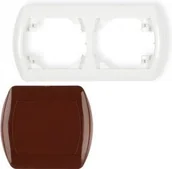 Klawisze i ramki - Karlik Ramka podwójna pozioma 4RH-2 brązowy - miniaturka - grafika 1