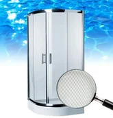 Kabiny prysznicowe - Omnires Health 90x90 profil chrom błyszczący szkło chess JK2809 LC2 CHESS - miniaturka - grafika 1