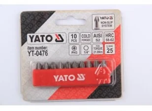 YATO Końcówki wkrętakowe ph3x25 mm, kpl. 10 szt. YT-0476 - Bity - miniaturka - grafika 4