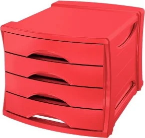 Esselte Pojemnik z szufladami Europost Vivida czerwony ES584-3 - Pojemniki biurowe - miniaturka - grafika 2