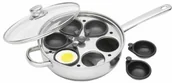 Patelnie - Kitchen Craft Clearview patelnia ze stali szlachetnej do jajek w koszulkach, na 6 jajek KCCVPOACH6 - miniaturka - grafika 1