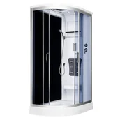 Kabiny z hydromasażem - Novoterm Kerra Gibraltar 120x80 prawa profil satyna szkło przezroczyste - miniaturka - grafika 1