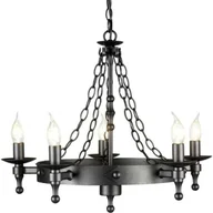 Lampy sufitowe - Elstead Lighting Żyrandol LAMPA wisząca WARWICK WR5 GR metalowa OPRAWA świecznikowa grafi - miniaturka - grafika 1