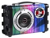 Akcesoria do MP3 - Quer kom0836 mały kompatibiles system głośników z plikami MP3 poprzecznego, Bluetooth, radio FM, karaoke Czarny KOM0836 - miniaturka - grafika 1